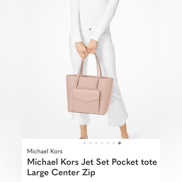 Michael Kors Large Jet Set Multipurpose Black Tote Bag Patent Leather Pocket - Picture 9 of 9